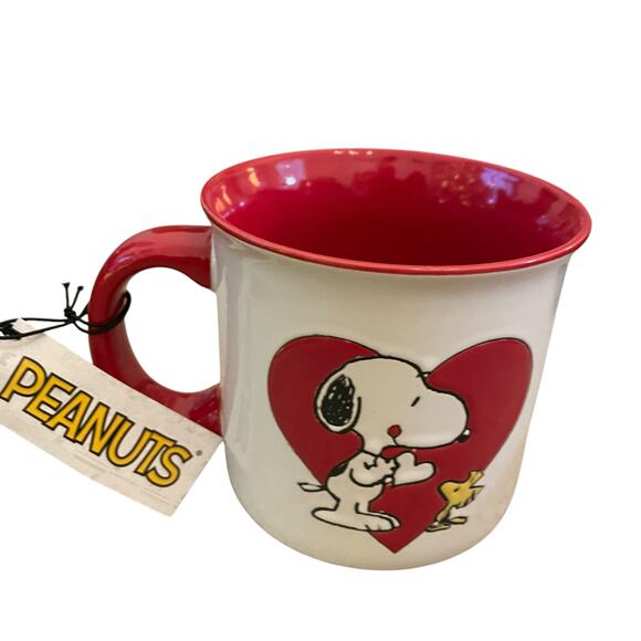 Peanuts Snoopy & Woodstock Valentine's Day Ceramic Mug 21 oz Red Heart New - Picture 12 of 12